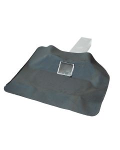 Aluminium Resitrix hemelwaterafvoeren 45° met zijuitloop van 60x100, voorzien van manchet.